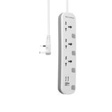 Ellington 3-Way Extension with 2 USB, 2m