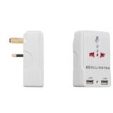 Ellington Universal Adaptor with 2 USB, White