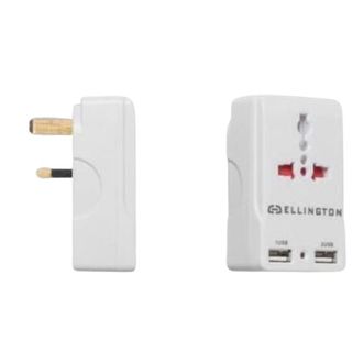 Ellington Universal Adaptor With 2 Usb, White