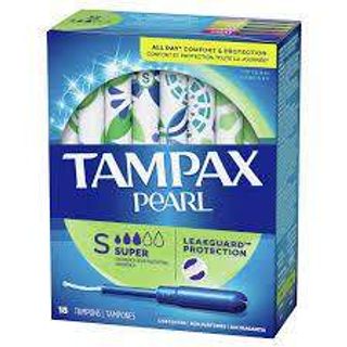 Tampax Pearl Super Tampons, 18 Pieces
