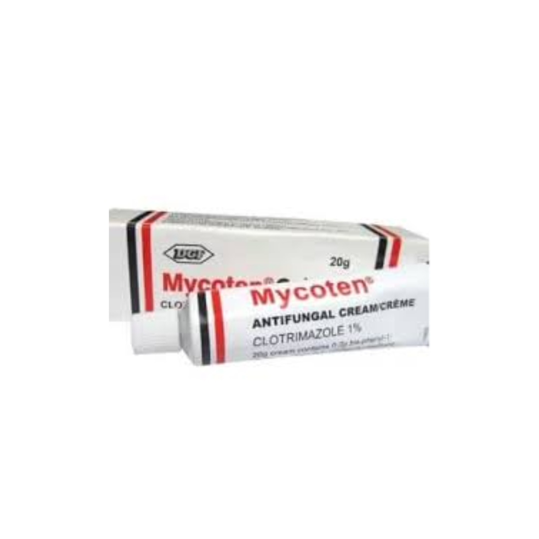 Mycoten Clotrimazole Antifungal Cream, 20G