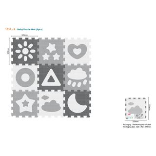 Sunta podne puzle sa oblicima, siva,A077584