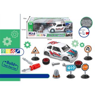 Merx igračka sastavi trkački automobil, beli,A077178