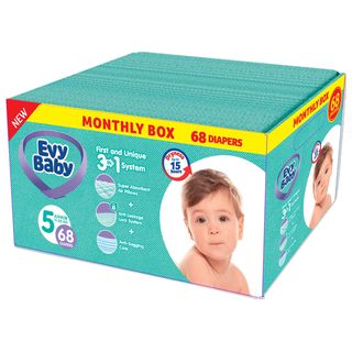 Evy baby pelene Box 5 junior 11-25kg - 68 kom 3u1 ,A055744