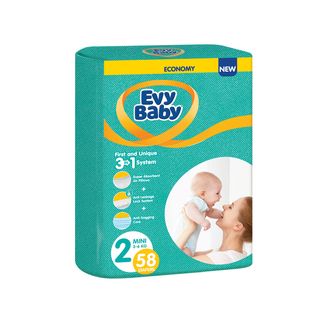 Evy baby pelene twin 2 mini 58kom 3-6kg 3 u 1 ,A054565