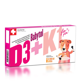 4U Pharma Babytol D3 + K1 twist off, 30 kapsula ,A050075