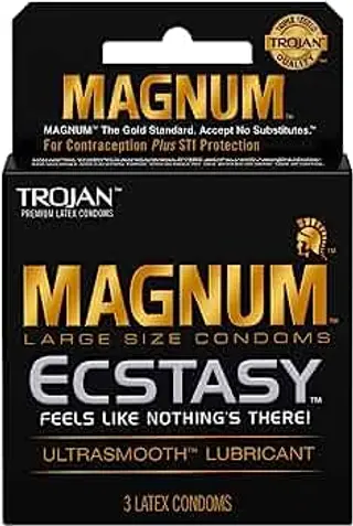 TROJAN MAGNUM Ecstasy Condoms, 3 Pieces