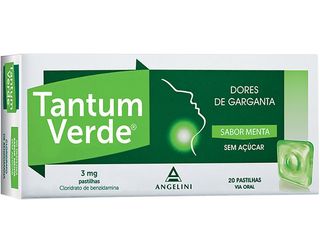 PASTILHAS TANTUM VERDE 3MG MENTA SEM AÇÚCAR 20UN