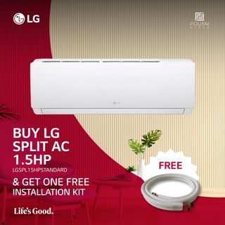 LG Split AC 1.5HP White, Free Installation Kit