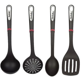 Tefal Ingenio Noir Set De 4 Noir (Louche, Ecumoire, Cuillère Et Spatule)