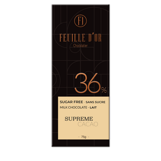 Tablette de chocolats Lait 36% - SANS SUCRE
