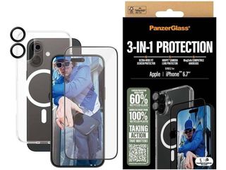 Película de Vidro para Ecrã y Protector de Câmara PANZERGLASS 3 en 1 para iPhone 16 6.7''
