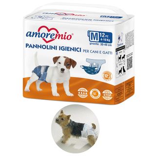 Amoremio - Couches Hygiéniques Pour Animaux Taille M – 12 Pcs