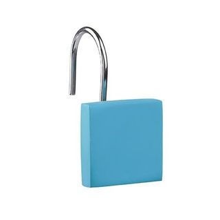 SET 12 CROCHETS RIDEAU SDB TURQUOISE L3CM W5CM H6CM réf 0095406