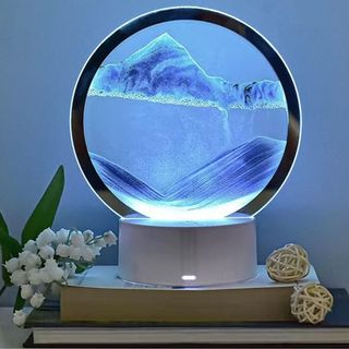 SABLIER 3D LUMINEUSE EN VERRE ROND 18 CM REF 0321572