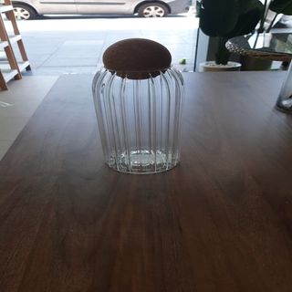 BOCAL ACRYLIC RAYER TRANSPARENT GF COUVERCLE ROND BAMBOU REF 0321325