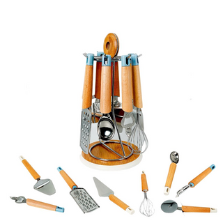 SET USTENSILE DE CUISINE MANCHE INOX BAMBOU MARINA réf 0321295