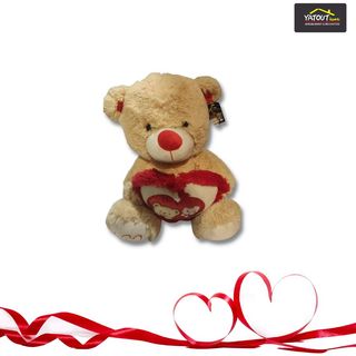 PELUCHE OURS AVEC COEUR 32 CM