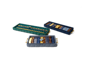 Plateaux en velours Aristote 50x15x3,5 cm - Vert 1.2kg