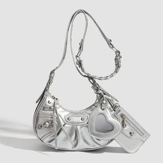 Coucou Paris Sac À Main Pour Femme Luxe Tendance Édition Limitée Sac Motard Ck0101-3 Silver
