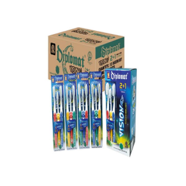 Diplomat Vision Toothbrush, 2+1 Pack