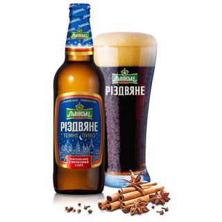 Пиво Львівське Різдвяне темне фільтроване 4.4% 0.5 л