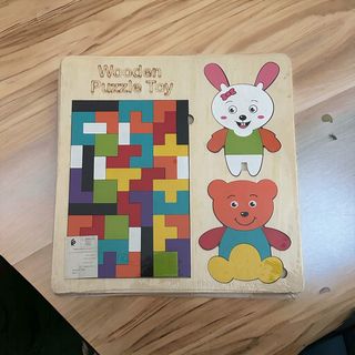 Jeu de puzzle aide réflexe en bois avec motif