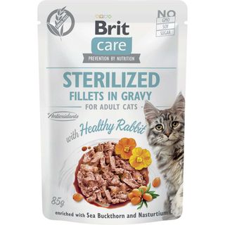BRIT CARE ADULT CAT Fillets in gravy Sterlized Rabbit 85g