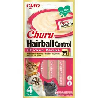 Zestaw promocyjny 3+1 za 1 grosz INABA CHURU HAIRBALL kurczak 4x14g