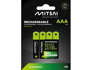 Pilhas Recarregáveis MITSAI RTU AAA 750mah x4
