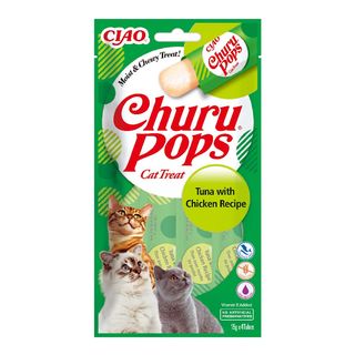 Zestaw promocyjny 3+1 za 1 grosz INABA CHURU POPS tuńczyk, kurczak 4x15g