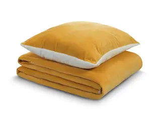 Set din cuvertura si perna Warm Hug (130x190). Culoare: galben