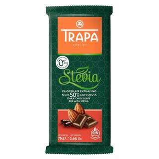 Chocolat noir à la stévia 50% de cacao 75g - TRAPA