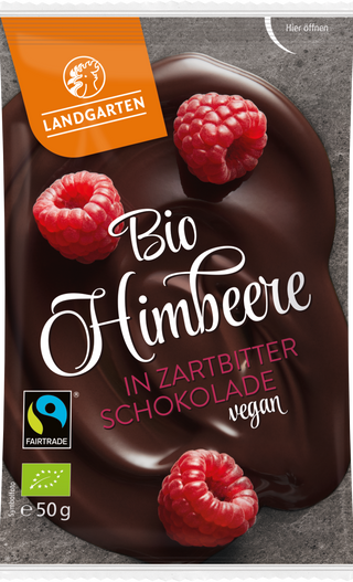 LANDGARTEN organic ch maline u tamnoj čokoladi 50 GR | 9004998002030