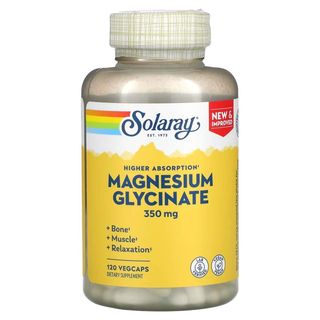 Solaray Glycinate de magnésium à haute absorption 350 mg 120 VegCaps