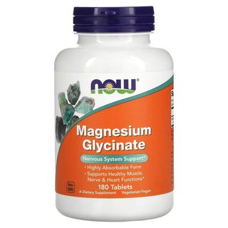 NOW Foods Glycinate de magnésium - 180 comprimés végétarien