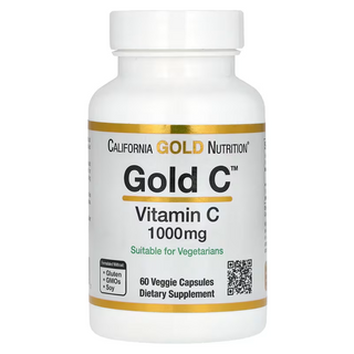 Gold C Vitamine C de qualité USP, 1000 mg - 60 capsules