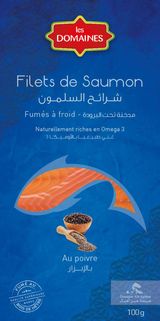 Saumon fumé au poivre LES DOMAINES - 100g