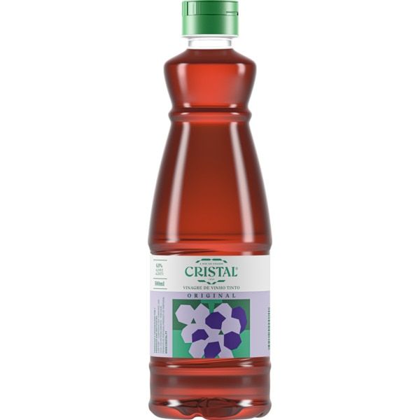 VINAGRE CRISTAL VINHO TINTO ACIDEZ 6.5% 500ML