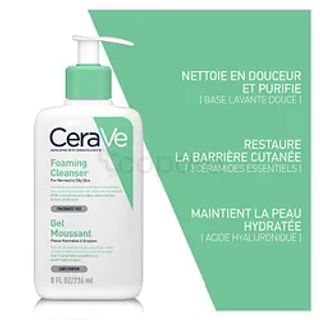 Cerave Gel Moussant Nettoyant Peaux Normales A Grasses 236ml