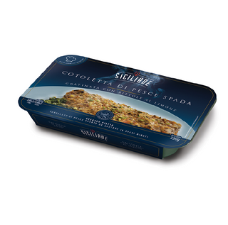 Cotoletta di pesce spada gratinata con bietole al limone 350G Siciliade