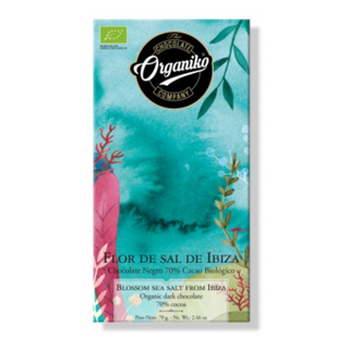 Organiko Chocolate negro 70% Con Flor de Sal de Ibiza BIO 70g