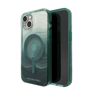 iPhone 13, 14, 15 Zagg Gear4 D3O Milan Snap Green Swirl