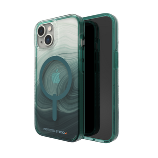 iPhone 13, 14, 15 Zagg Gear4 D3O Milan Snap Green Swirl
