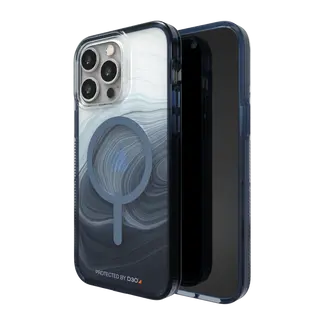iPhone 14 Pro Max Zagg Gear4 D3O Milan Blue Swirl Snap