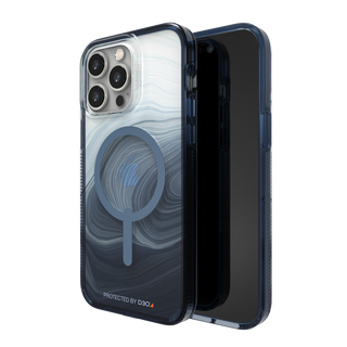 iPhone 14 Pro Max Zagg Gear4 D3O Milan Blue Swirl Snap