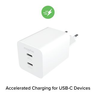 Mophie Essentials Adaptateur Mural Dual USB-C 50W White