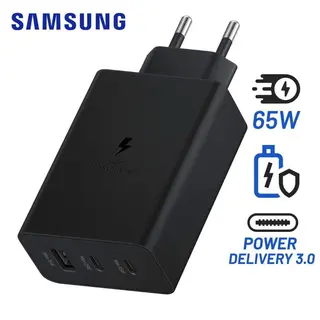 Samsung Adaptateur Secteur 65W Trio Fast Turbo Charger