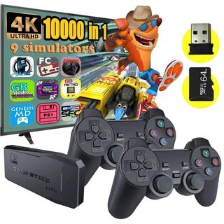 Console de jeu Game Stick Lite 4K (20 000 Jeux) Avec Deux Manettes sans fil