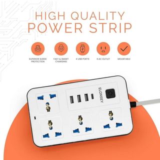 Rallonge Multiprise (4 Prises Electriques + 3 Ports USB + 1 Port Type C)